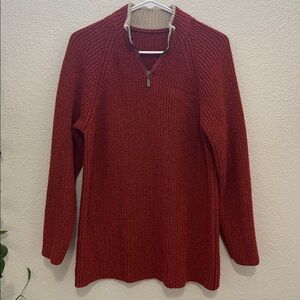 Marks & Spencer Men’s Quarter Zip Knit Sweater Rust, Size XS, Good Condition